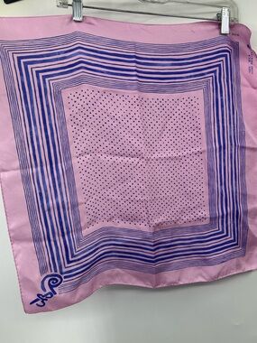 45Rpm Silk Scarf Pink Blue Handpainted Square